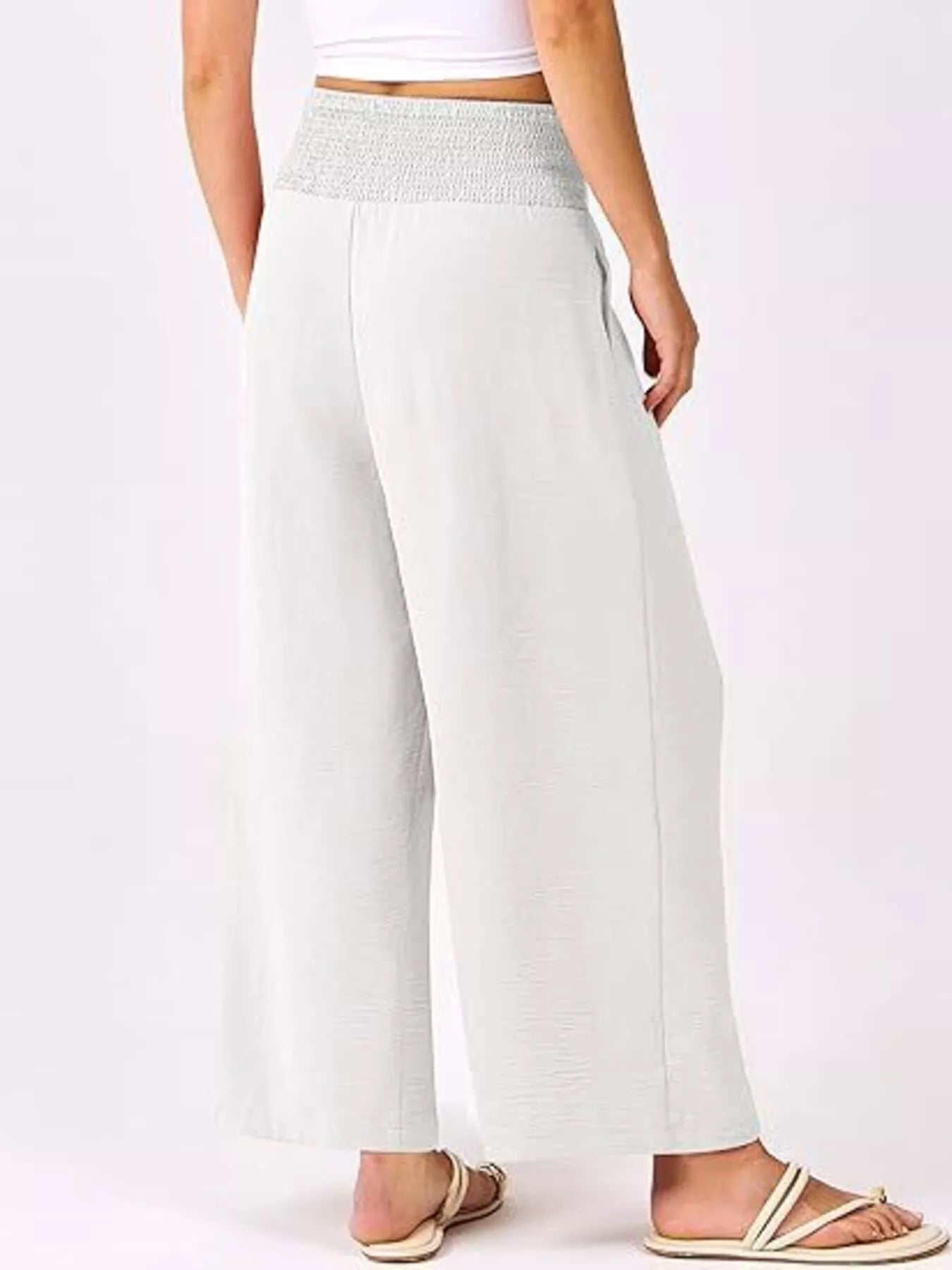 Wide Leg Smocked High Waist Pants - Bela Fils BoutiqueBela Fils Boutique